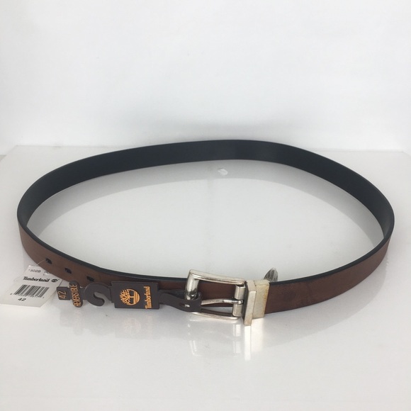 Timberland Men’s Reversible Leather Belt Black Brown NEW Size 42 NWT Casual